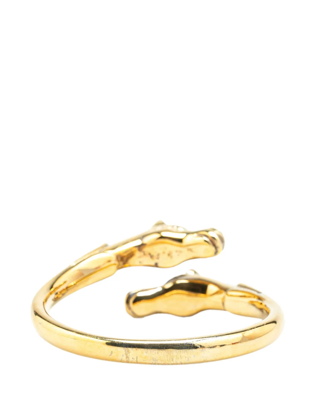 Pre-owned Hermes 2000-2020 Gold Plated Cheval Double Horse Bangle Costume Bracelet