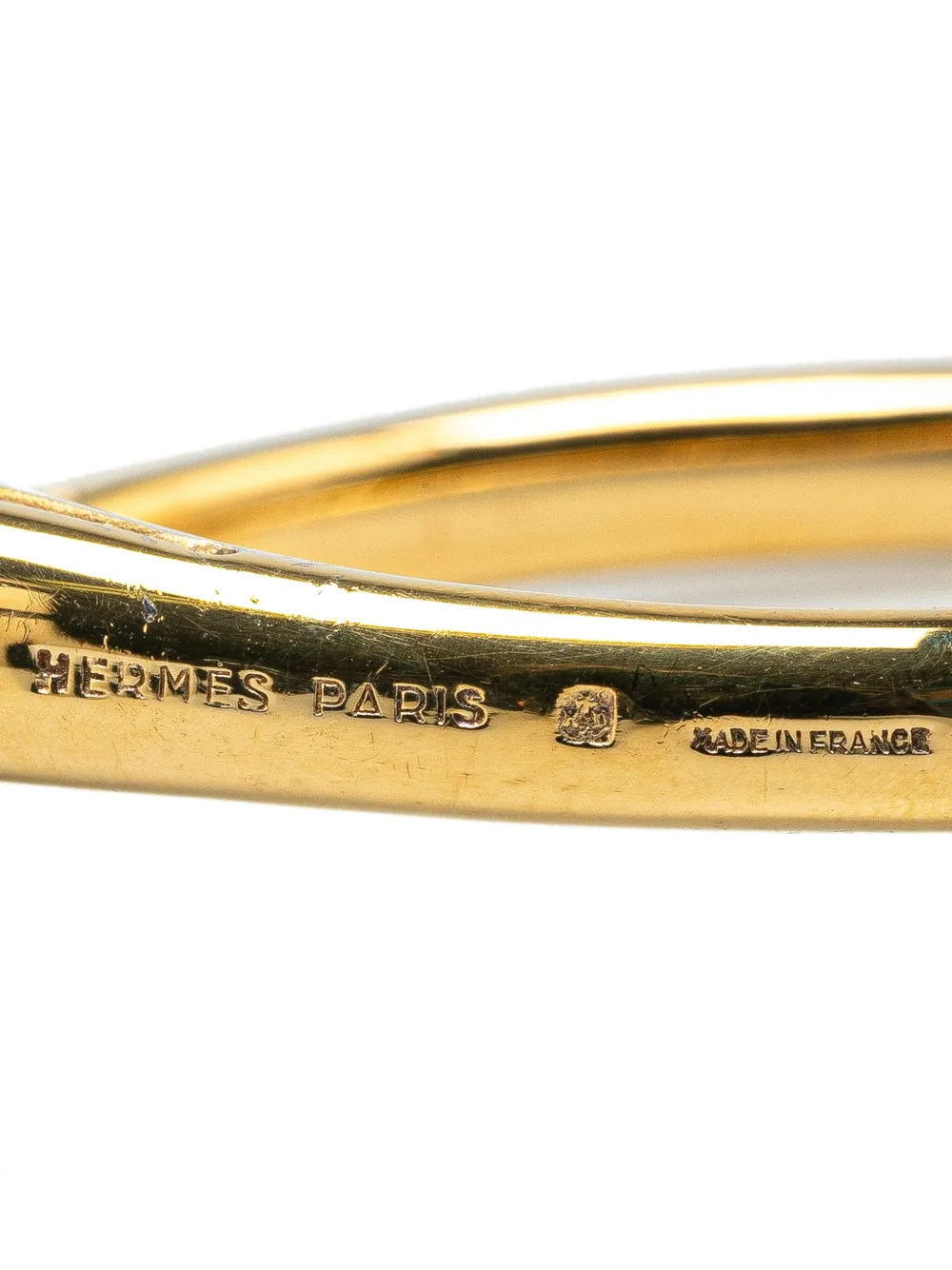 Pre-owned Hermes 2000-2020 Gold Plated Cheval Double Horse Bangle Costume Bracelet