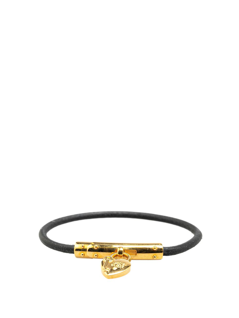 Hermès Pre-Owned 2000-2010 Gold Plated Cadena Heart Charm Bracelet costume bracelet - Black