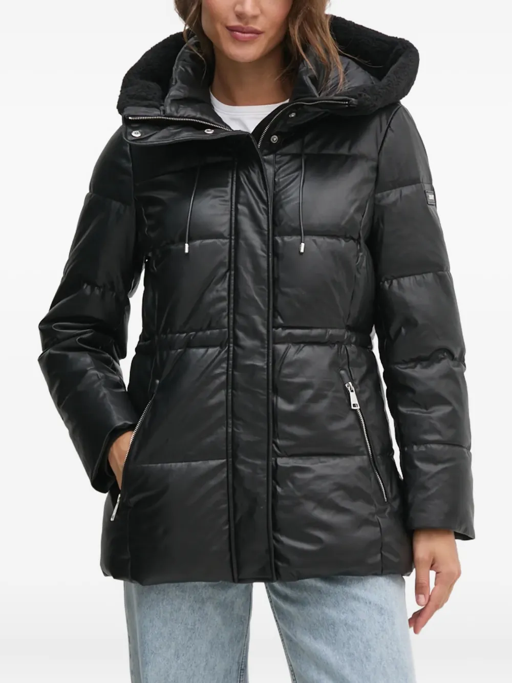 DKNY hooded padded jacket | Black | Image 1