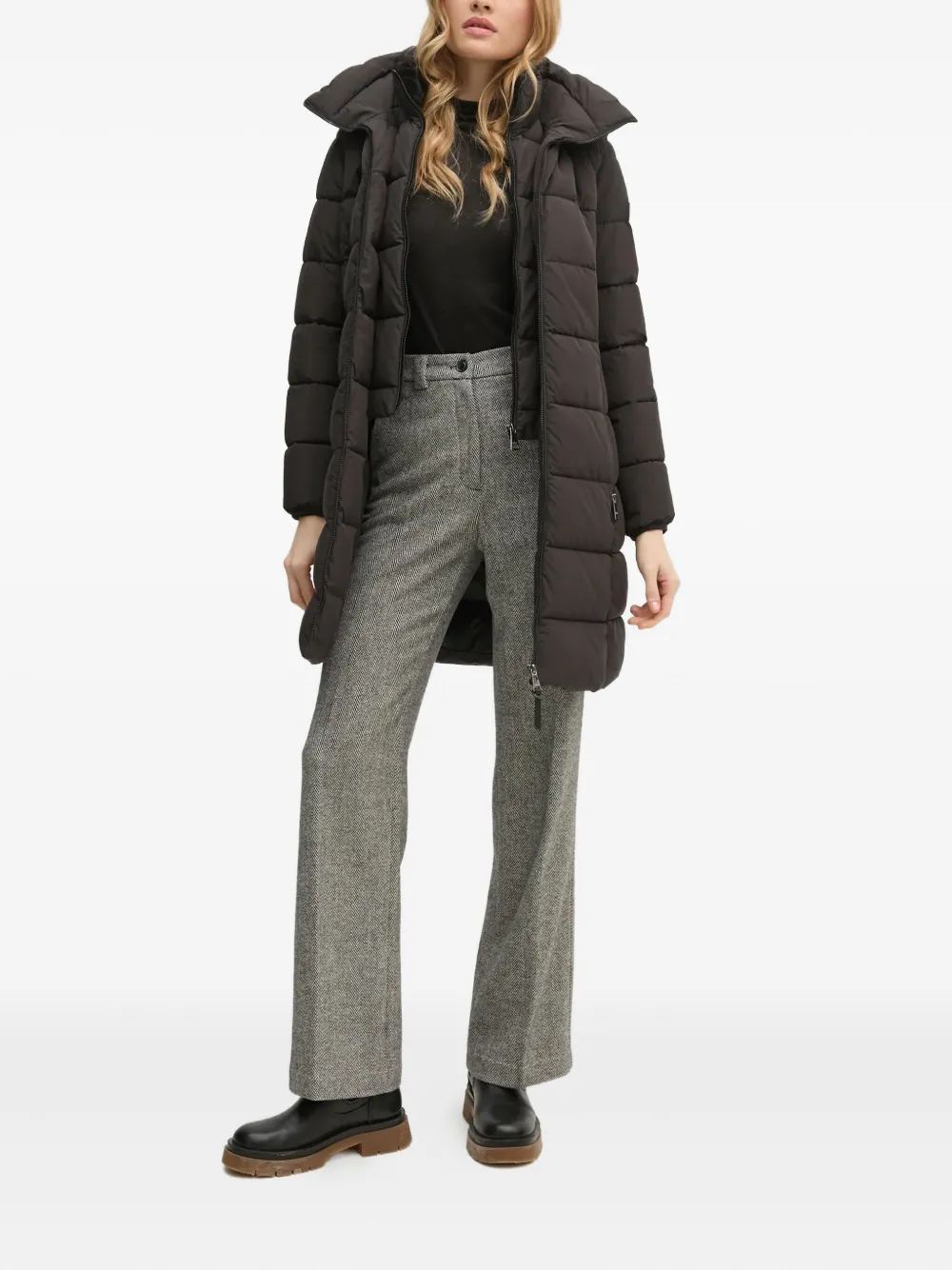 Dkny Hooded Padded Jacket In Black