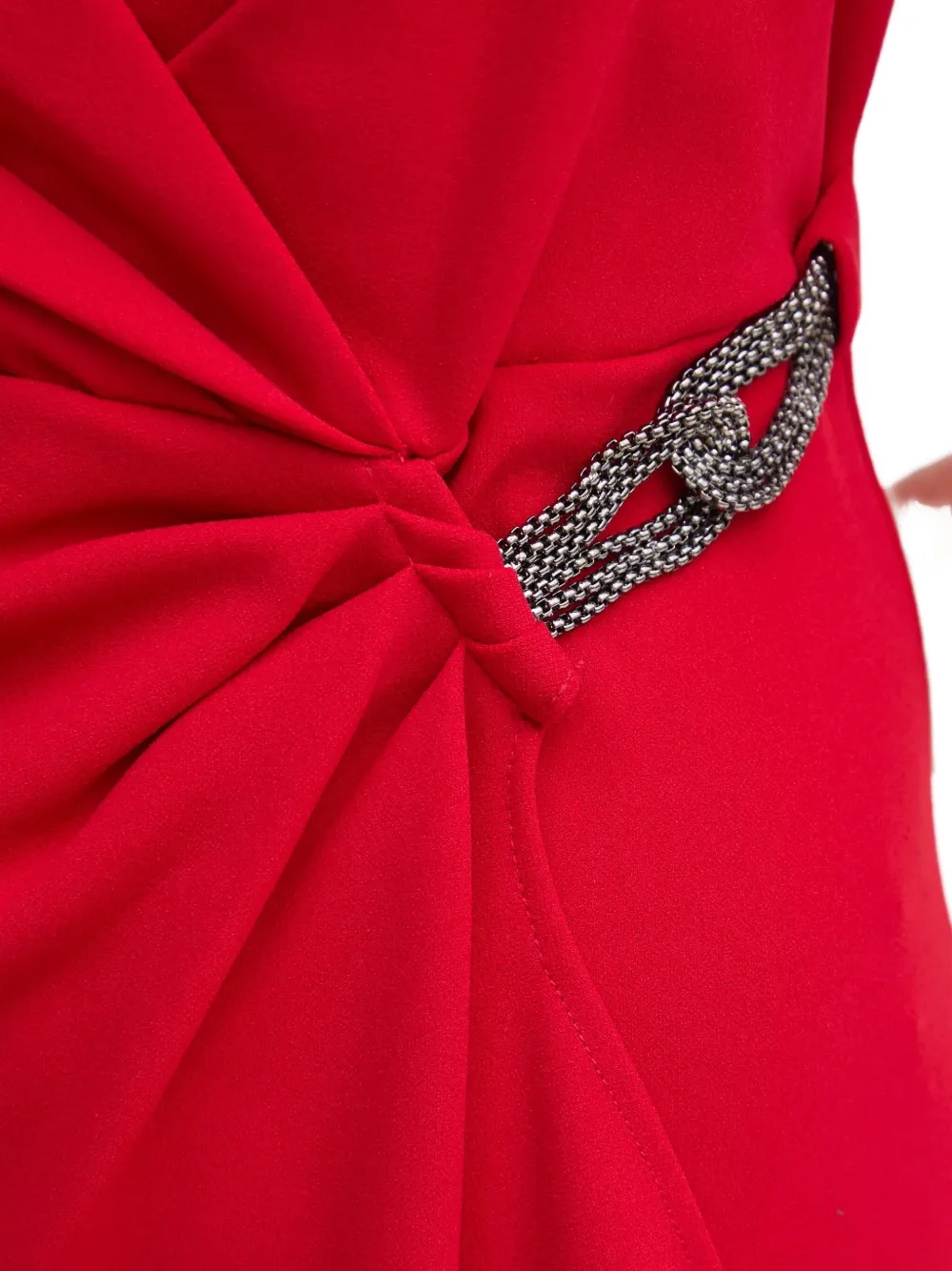 Dkny Knot Short-sleeve Midi Dress In Red