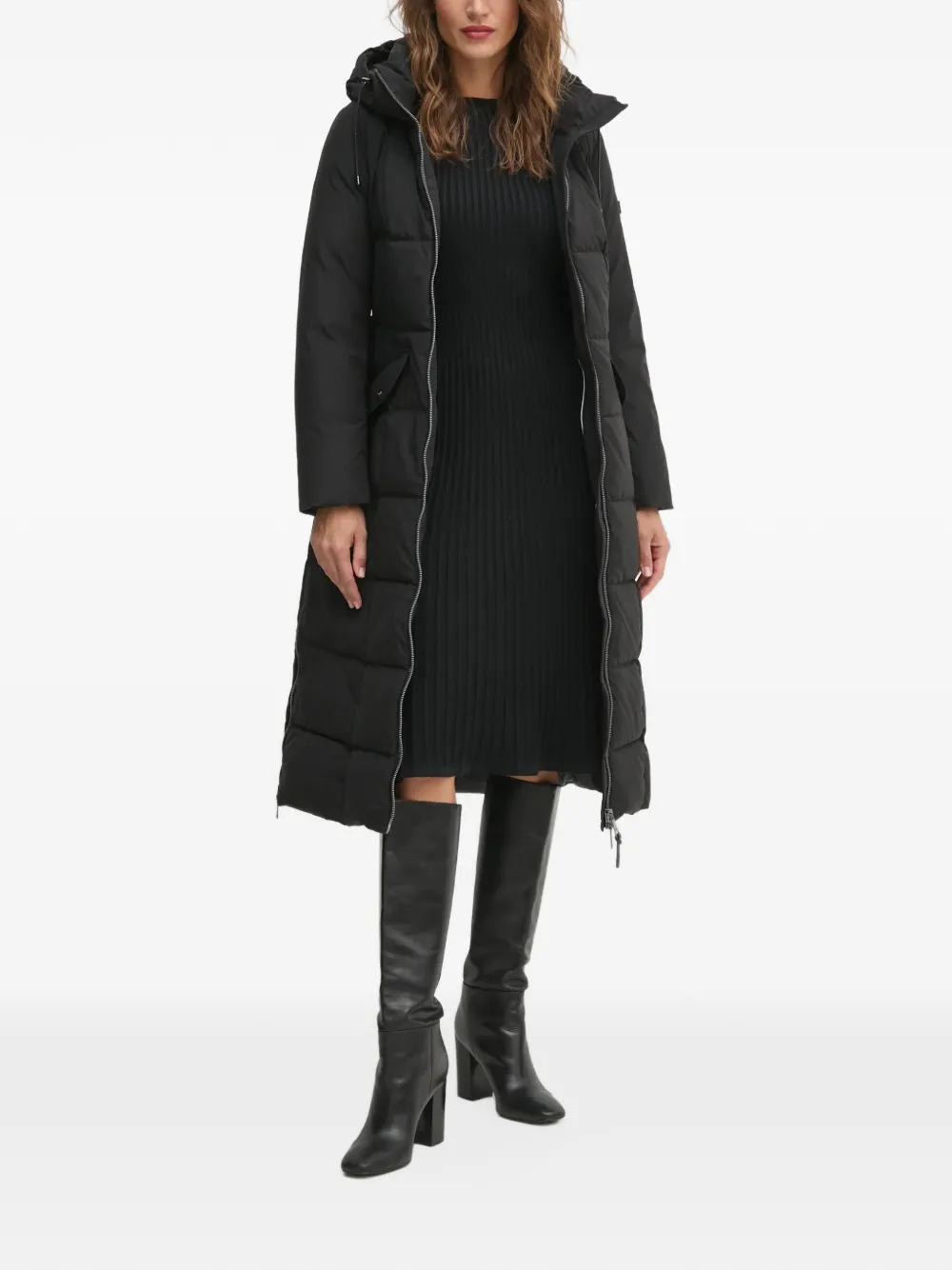 DKNY Jas met capuchon Zwart