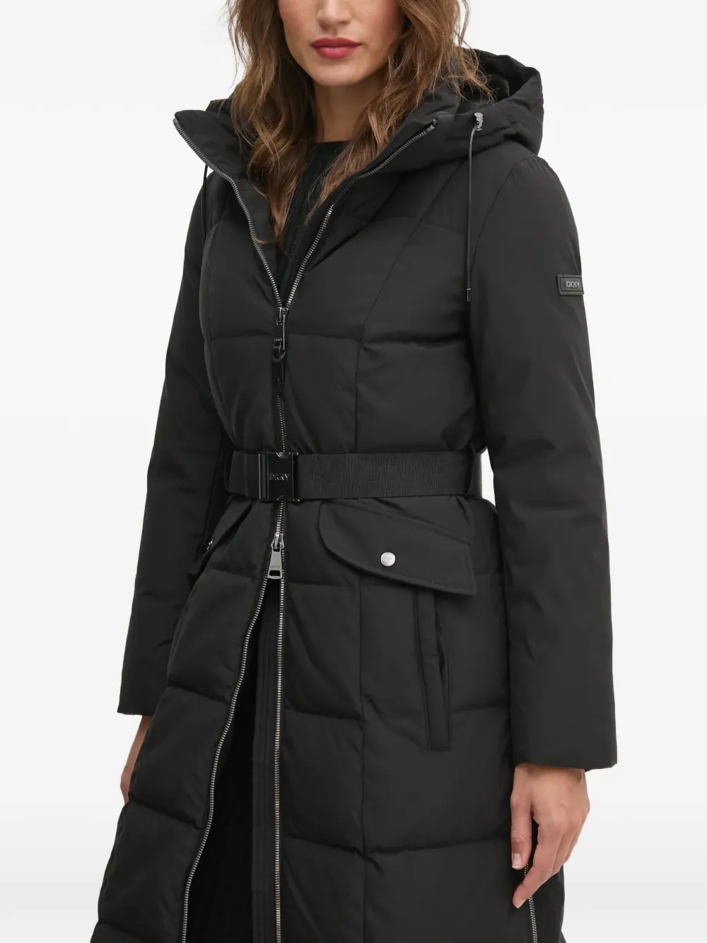 DKNY Jas met capuchon Zwart