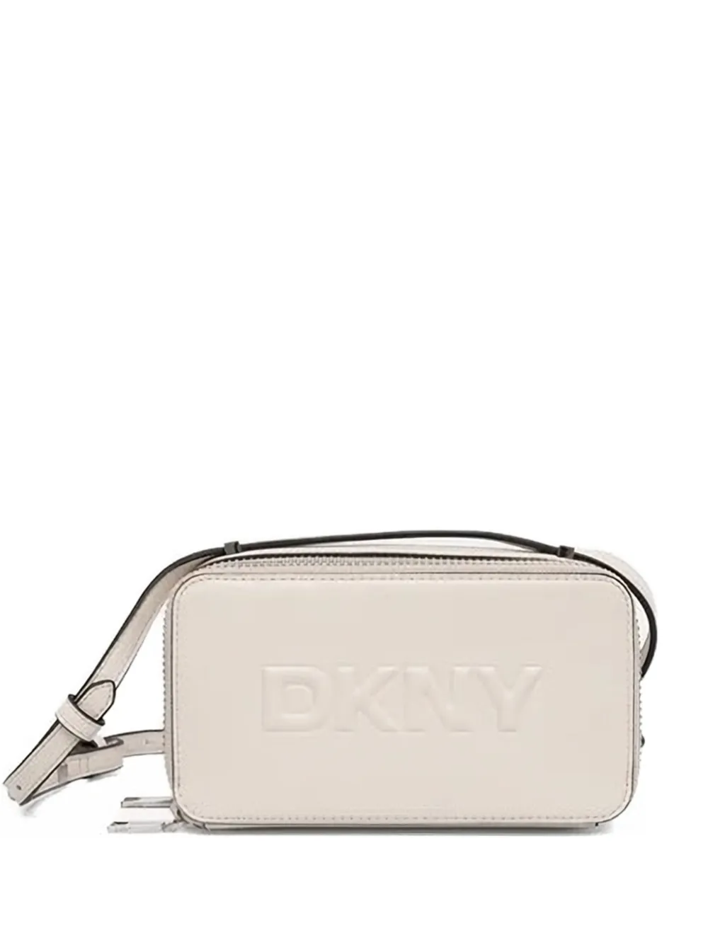 DKNY Tas met logo-reliëf en rits Beige