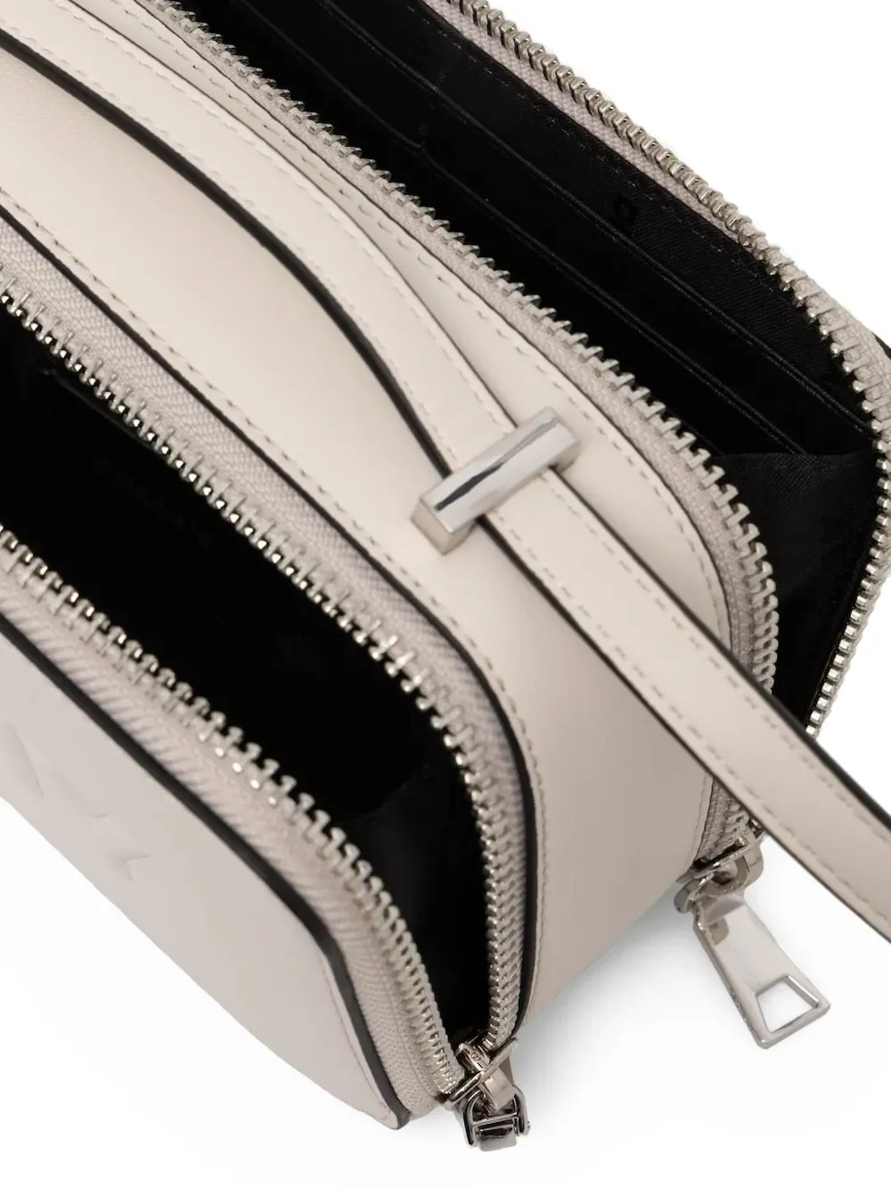 DKNY Tas met logo-reliëf en rits Beige