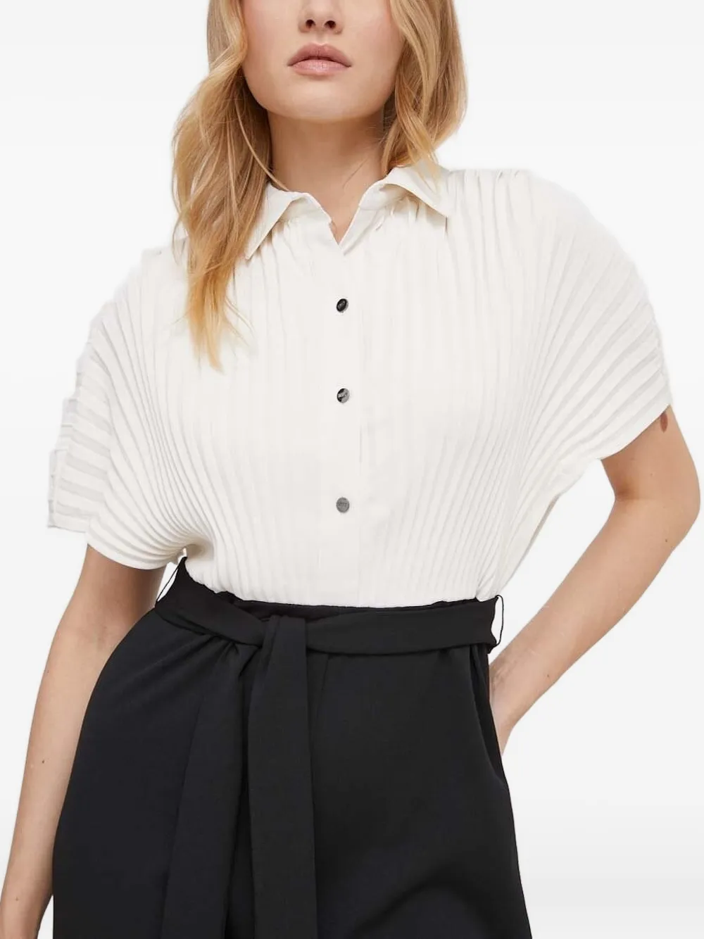 DKNY Jumpsuit met geplooid vlak en ceintuur Zwart