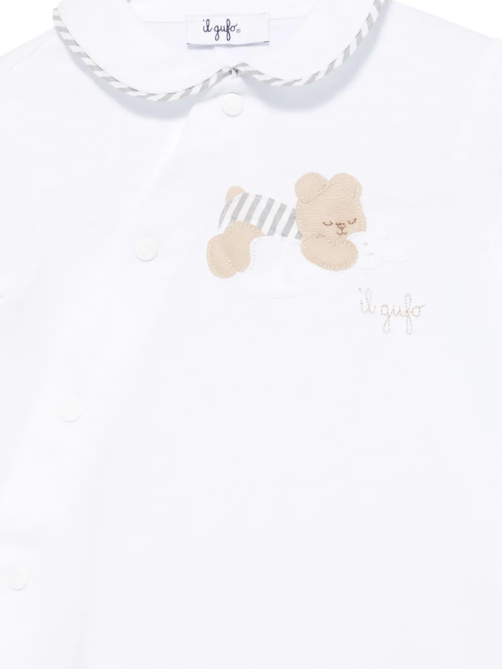 Il Gufo Babypakje met beerpatch Wit