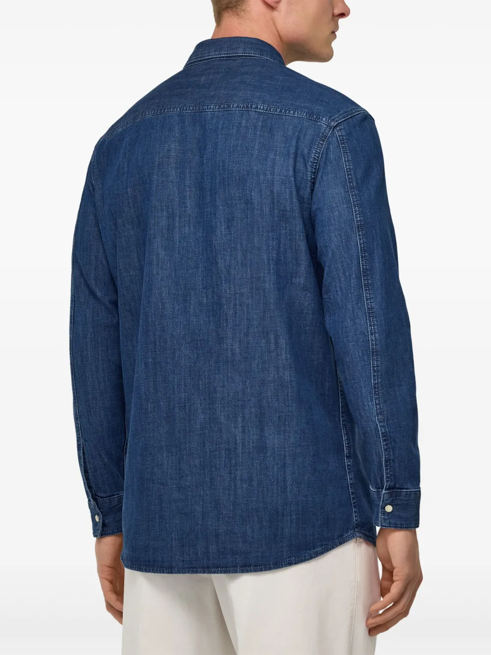 Boggi Milano Katoenen denim shirtjack Blauw