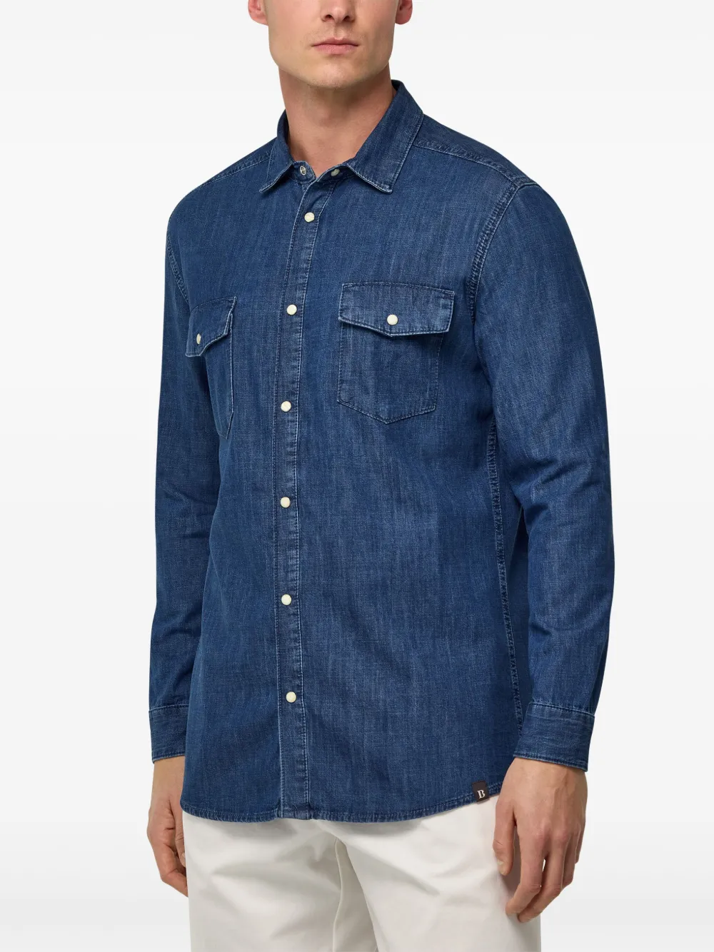 Boggi Milano Katoenen denim shirtjack Blauw
