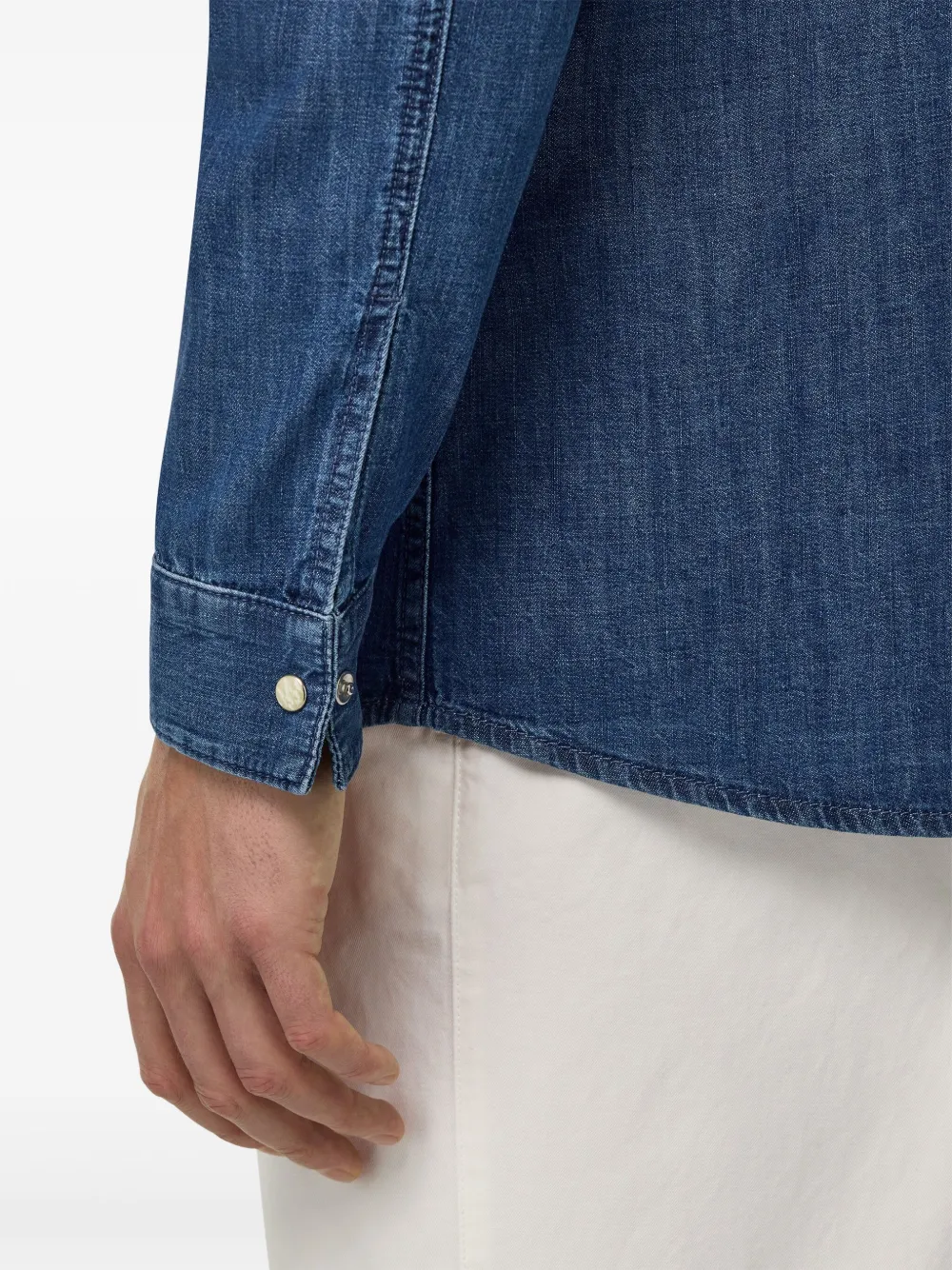 Boggi Milano Katoenen denim shirtjack Blauw