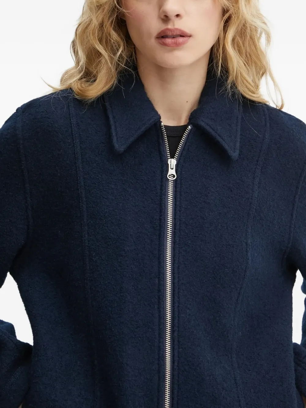 SAMSOE Jack met kraag en rits Blauw