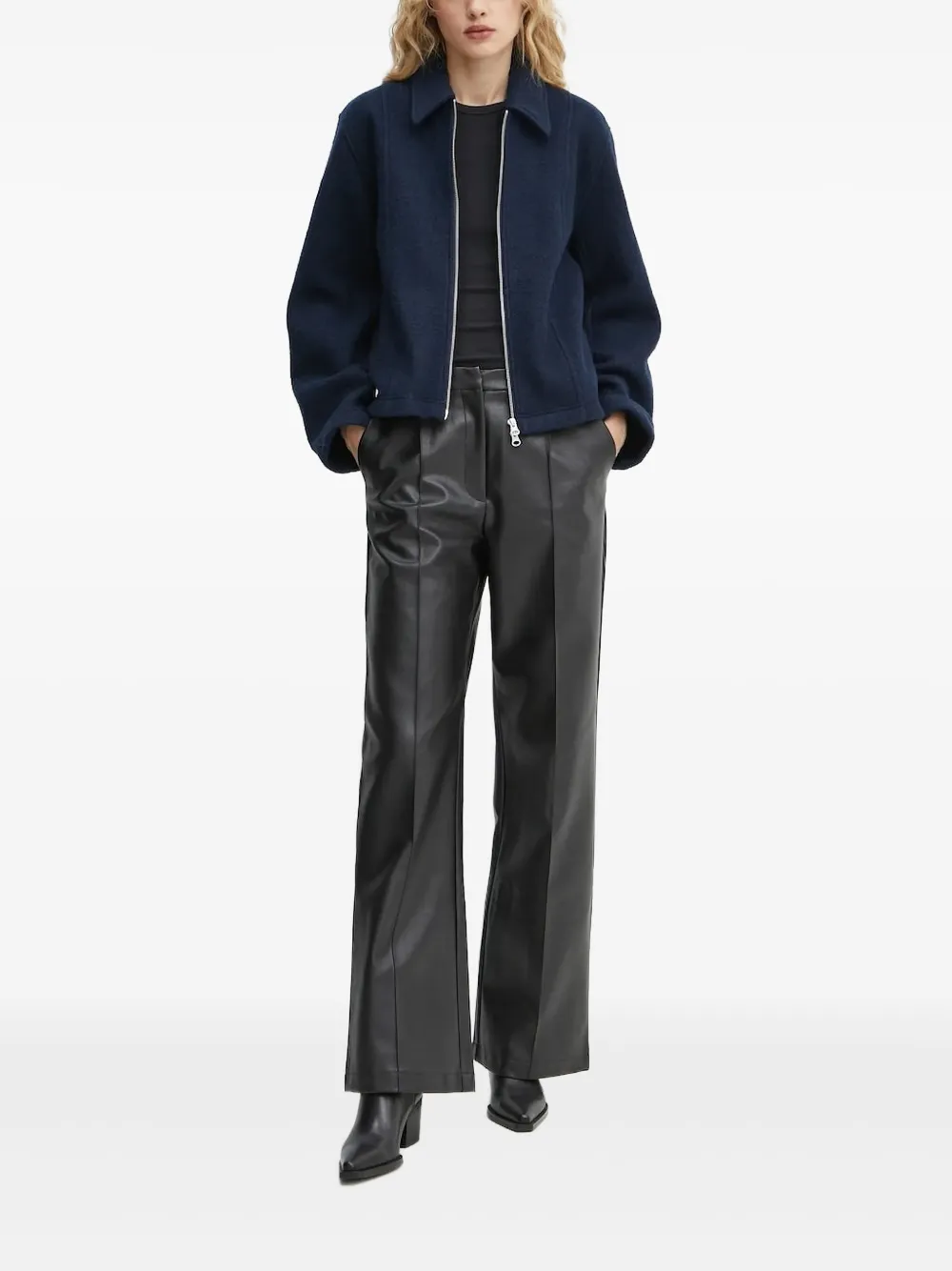 SAMSOE Jack met kraag en rits Blauw