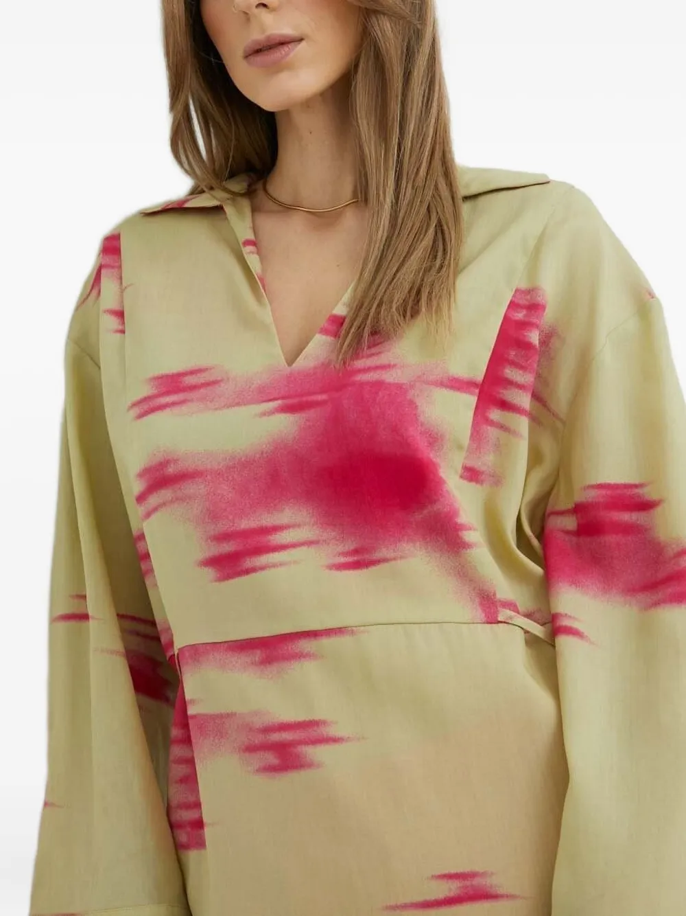 SAMSOE Emy jurk met abstracte print Groen