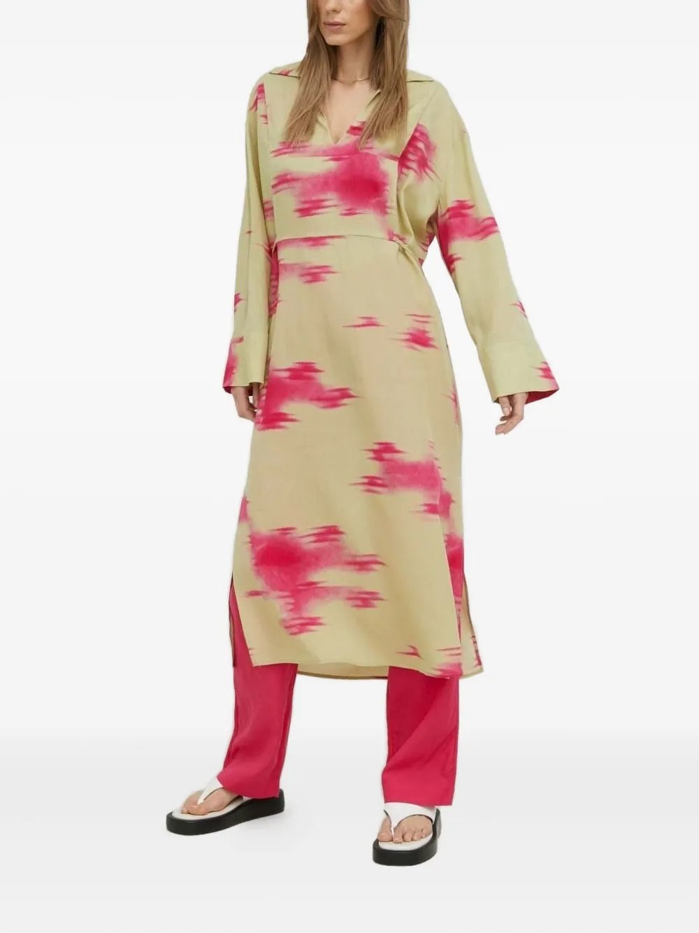 SAMSOE Emy abstract-print dress Groen