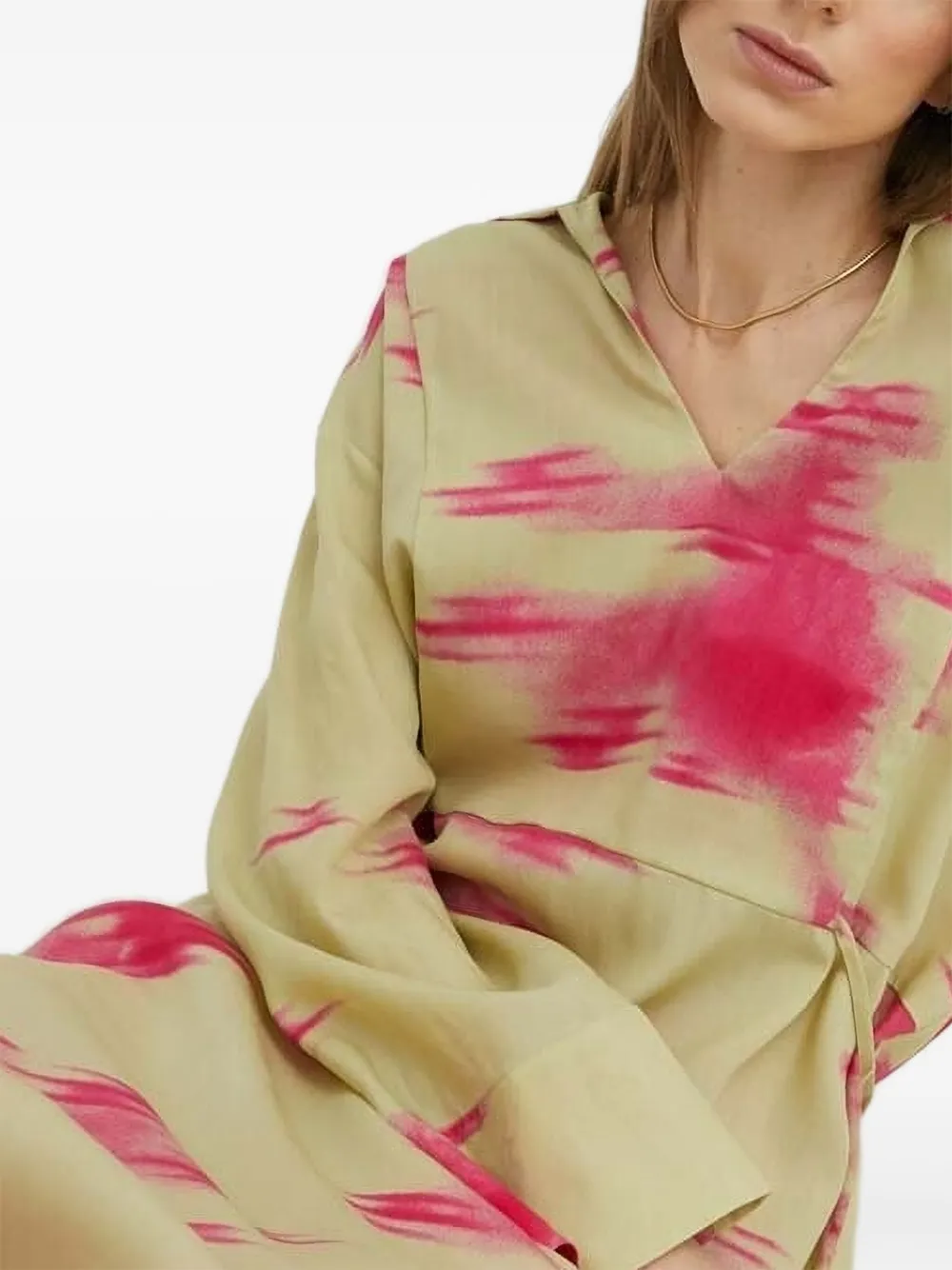 SAMSOE Emy jurk met abstracte print Groen