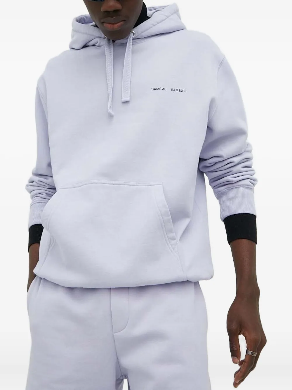 SAMSOE SAMSOE logo-print hoodie - パープル SAMSOE SAMSOE logo-print hoodie - パープル