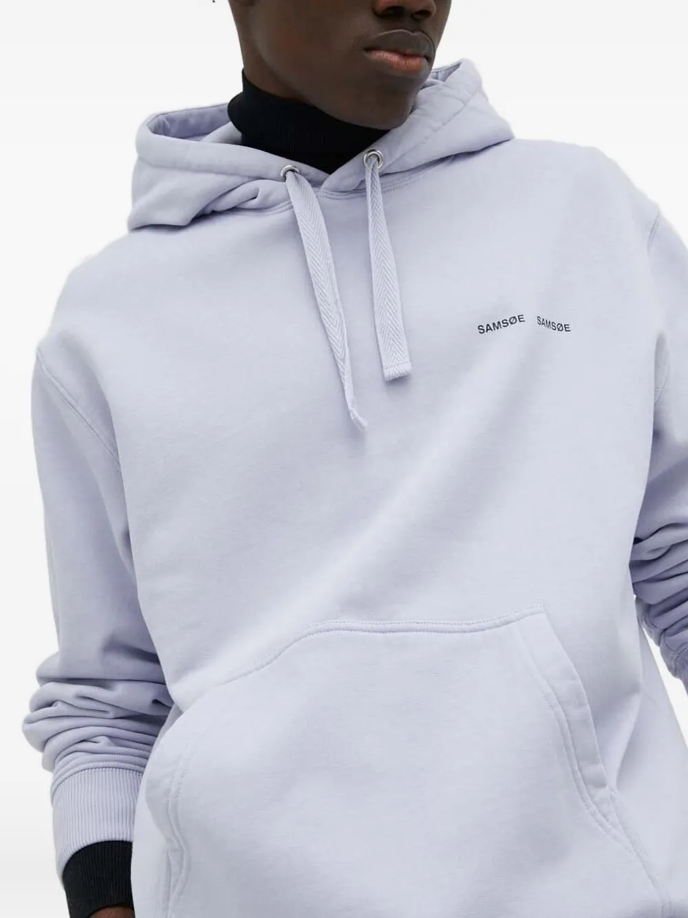 SAMSOE Hoodie met logoprint Paars