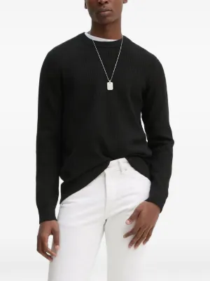 Pull Homme Samsoe & Samsoe Noir – Taille L, 100% Coton, Col Factice