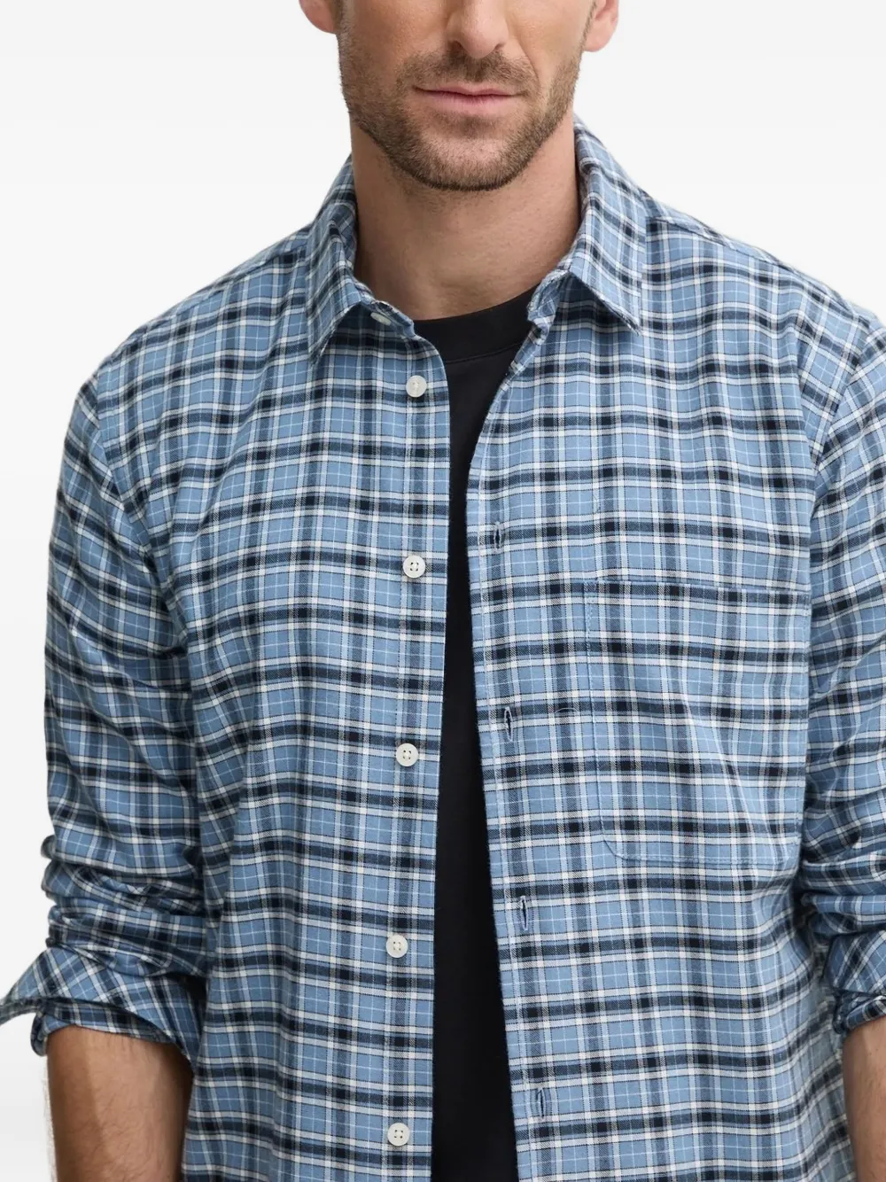 SAMSOE Katoenen overhemd Blauw
