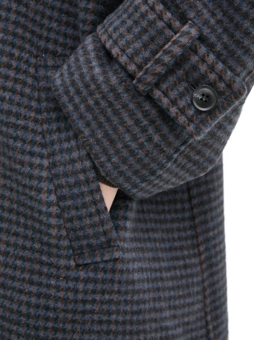 Samsoe & Samsoe Checked-pattern Coat In Blue
