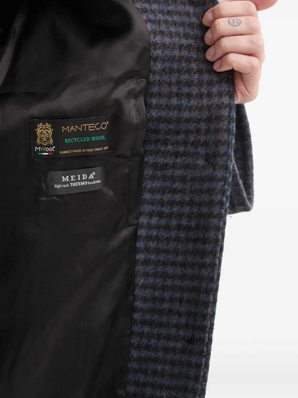 Samsoe & Samsoe Checked-pattern Coat In Blue