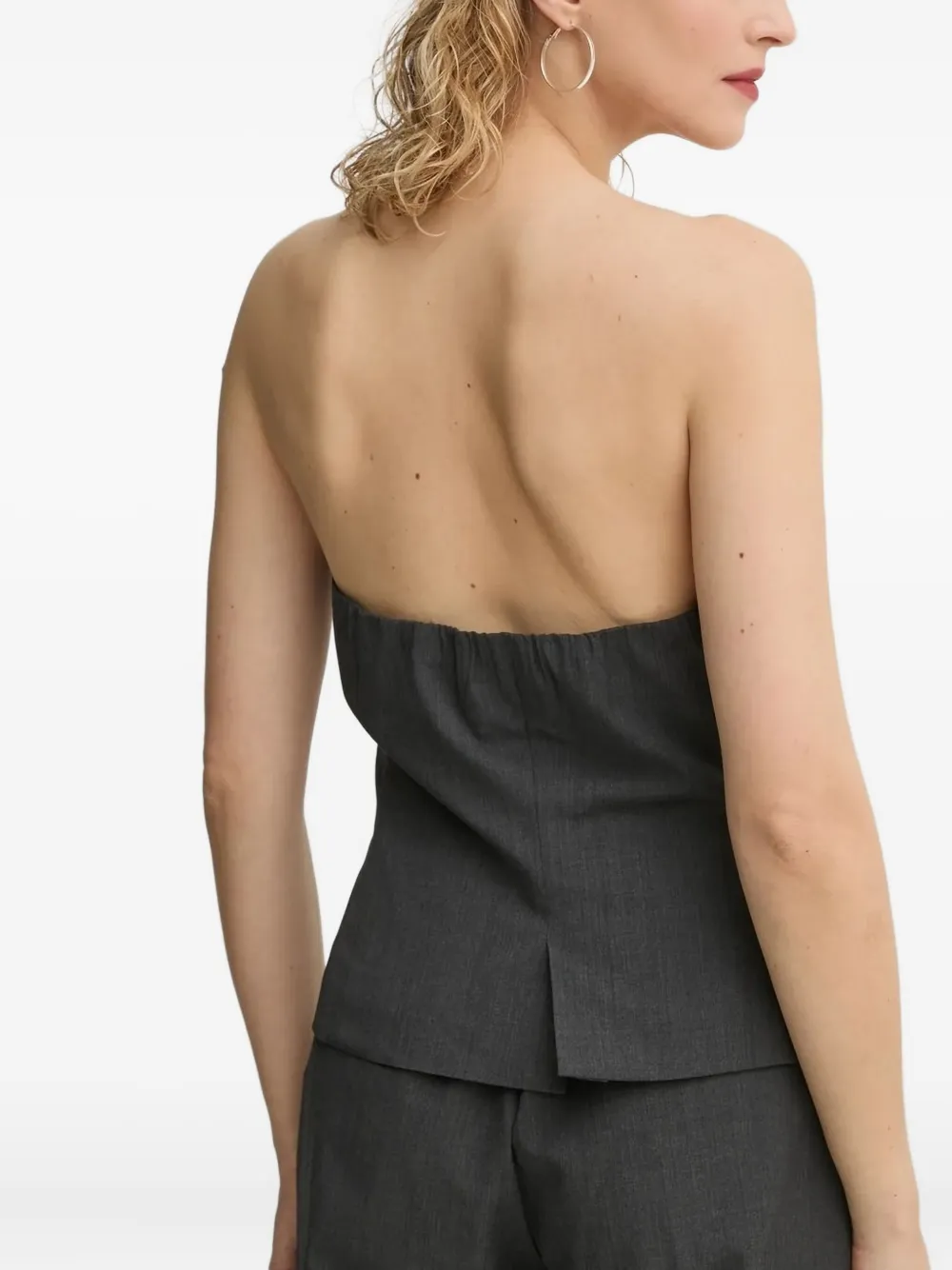 SAMSOE SAMSOE Saellen button-front strapless top - Grijs