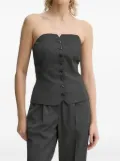 SAMSOE SAMSOE Saellen button-front strapless top - Grey