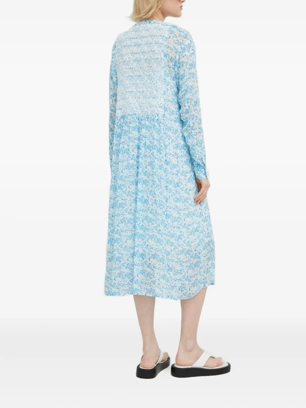 SAMSOE SAMSOE Jurk met bloemenprint - Blauw
