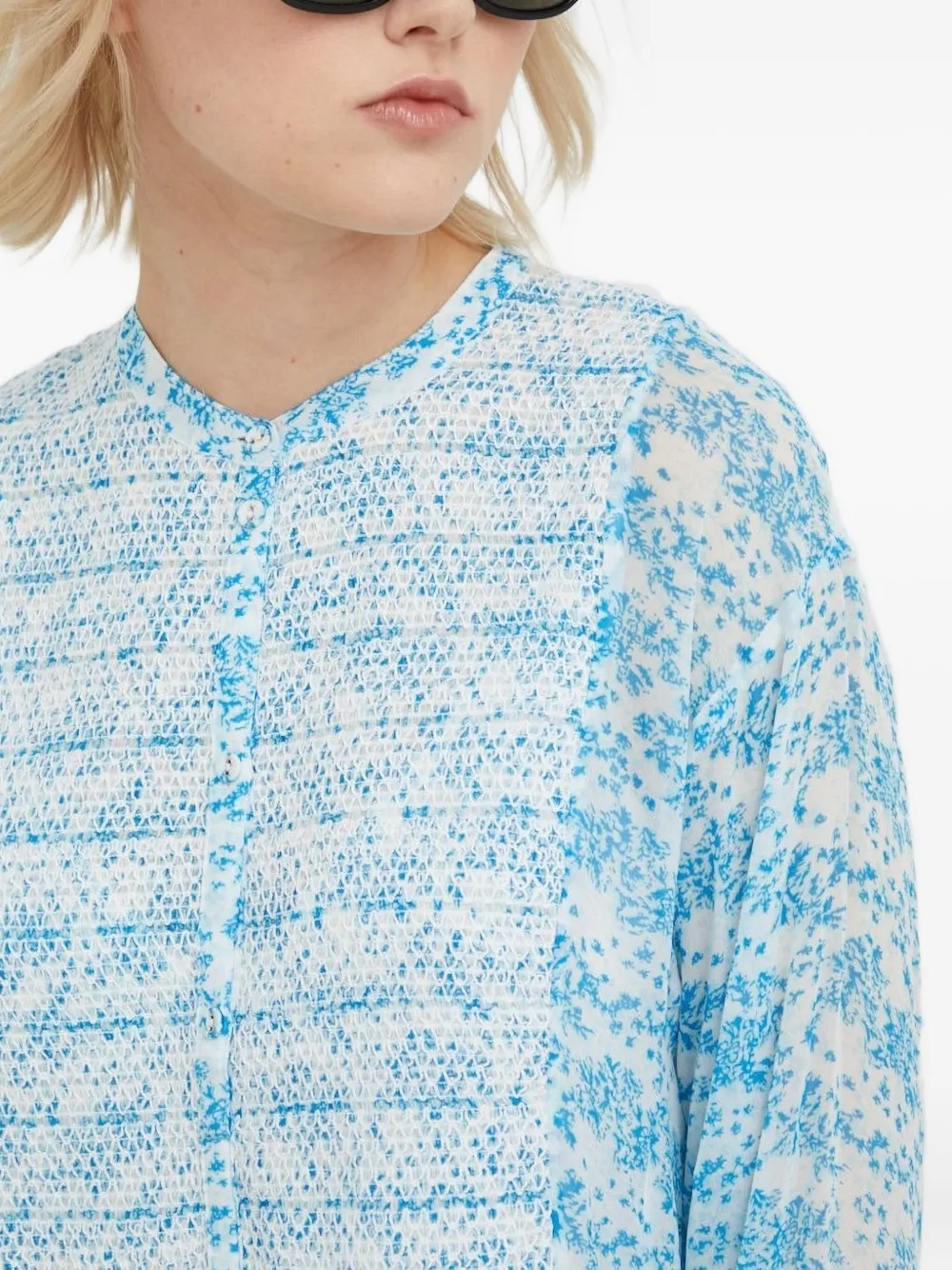 SAMSOE Jurk met bloemenprint Blauw