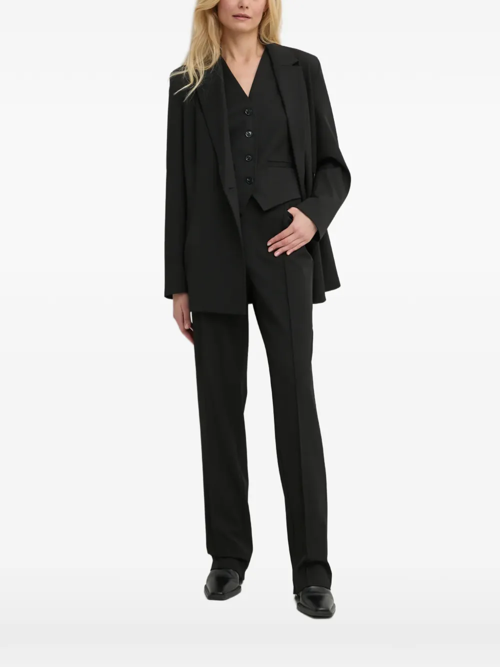 SAMSOE SAMSOE button V-neck top - Nero