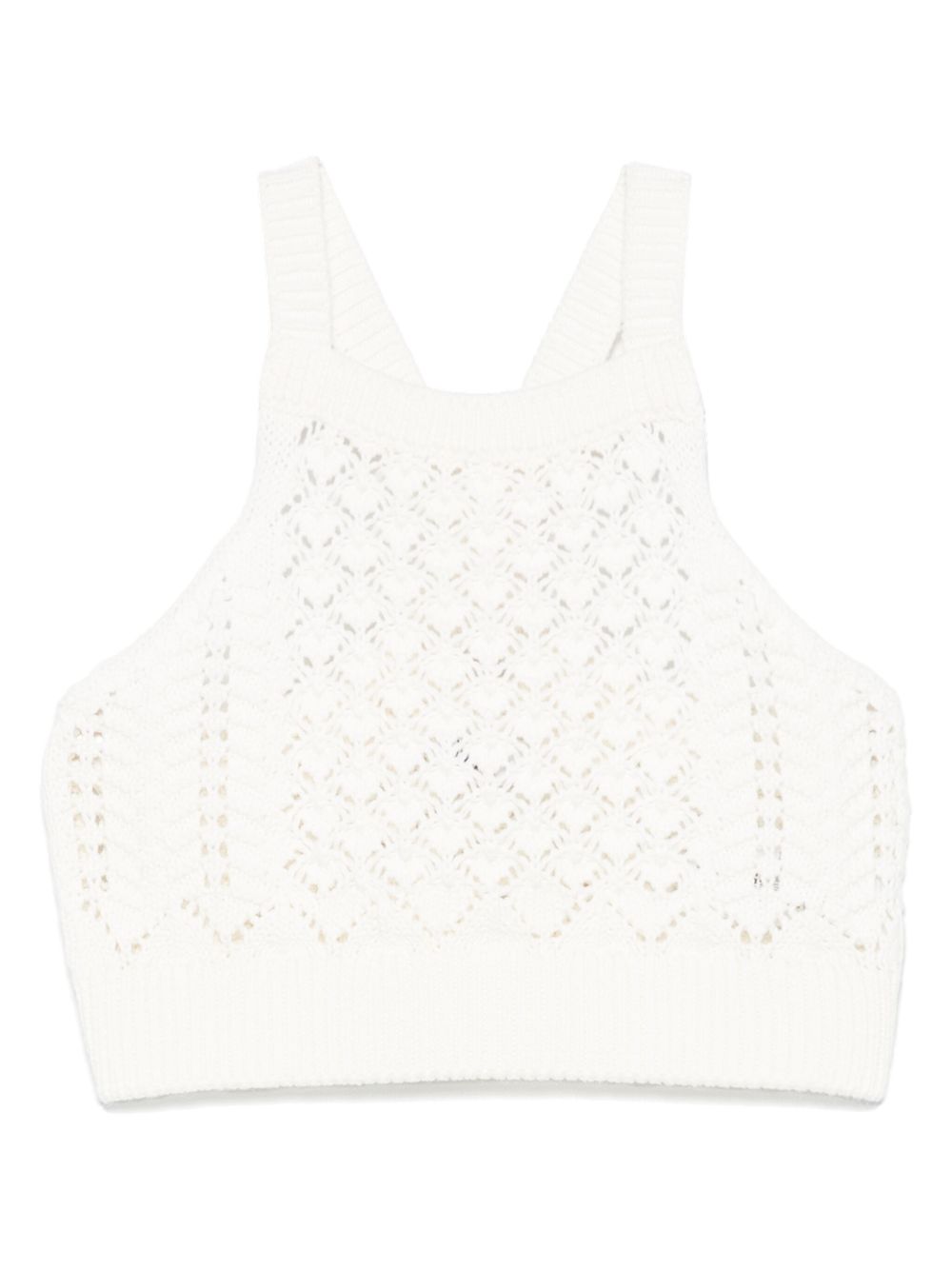 Il Gufo cotton crochet top - White