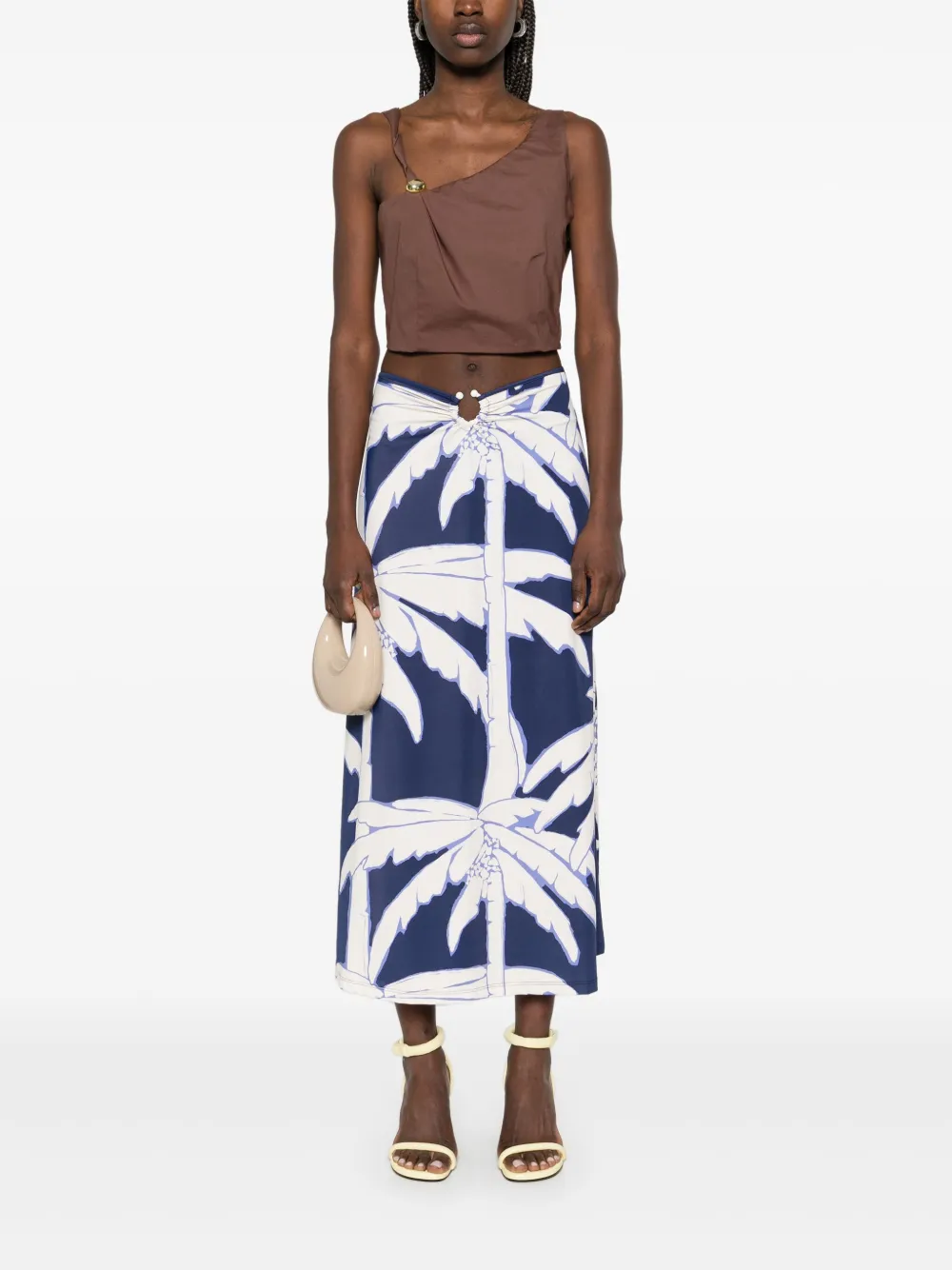 Federica Tosi Top met broche detail Bruin