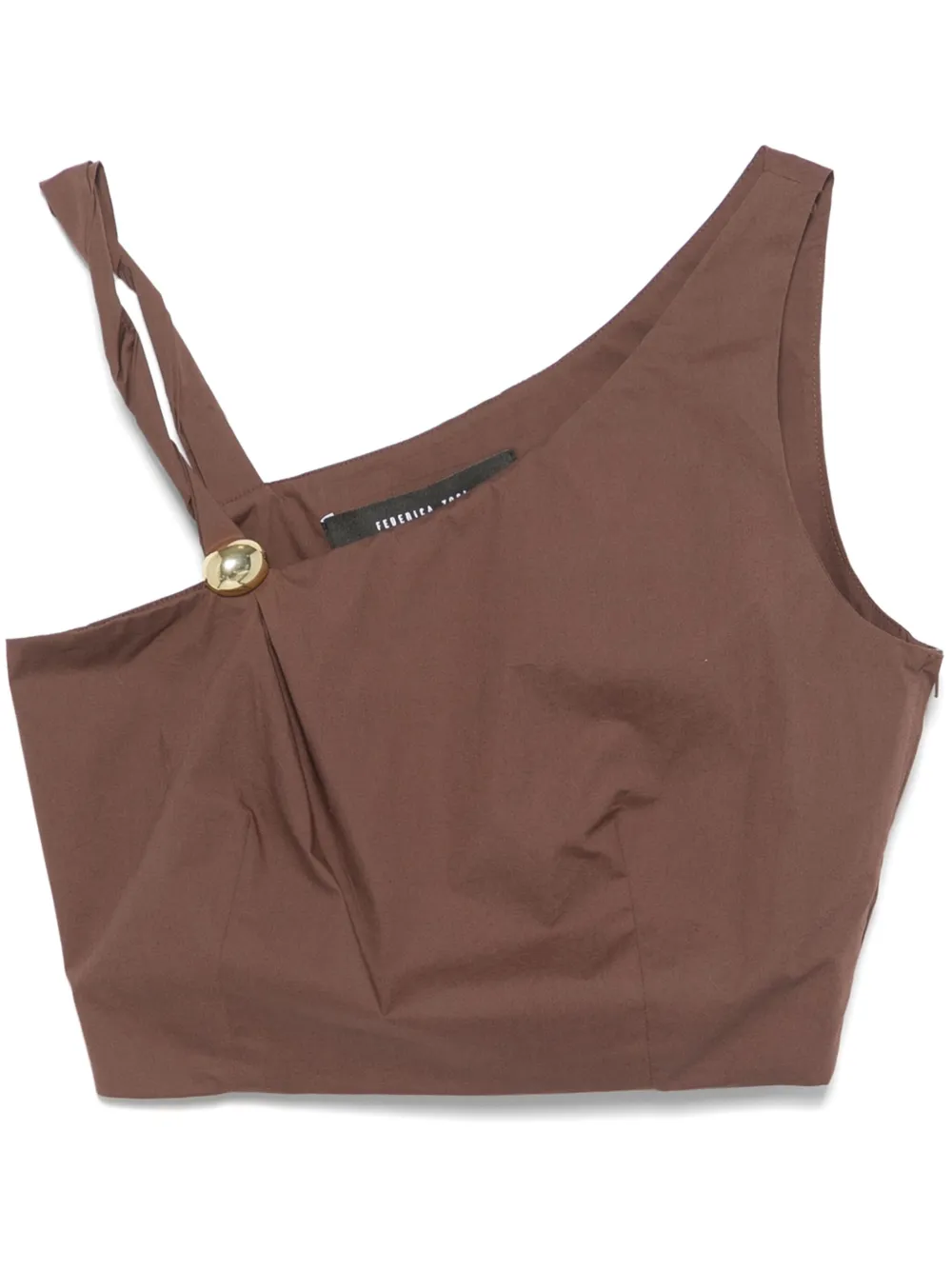 Federica Tosi Top met broche detail Bruin