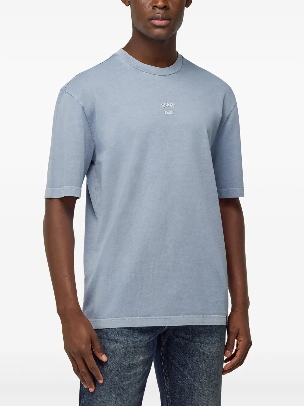 Boggi Milano Katoenen jersey T-shirt Blauw