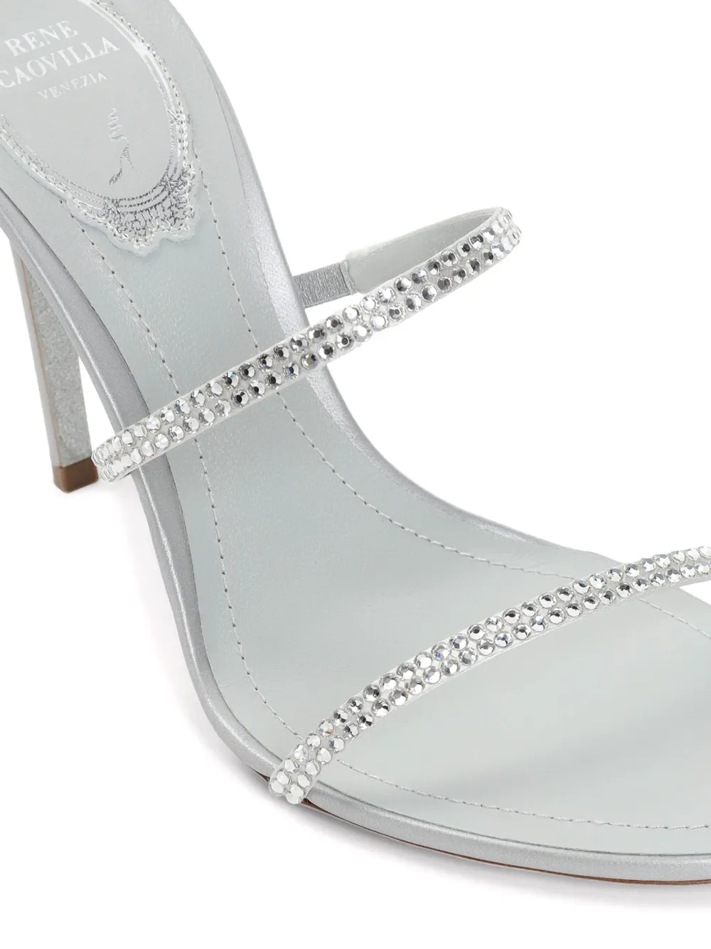 René Caovilla satin sandals - Zilver