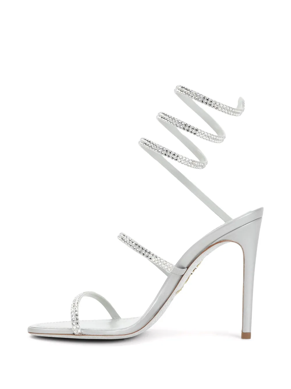 René Caovilla Satijnen sandalen Zilver