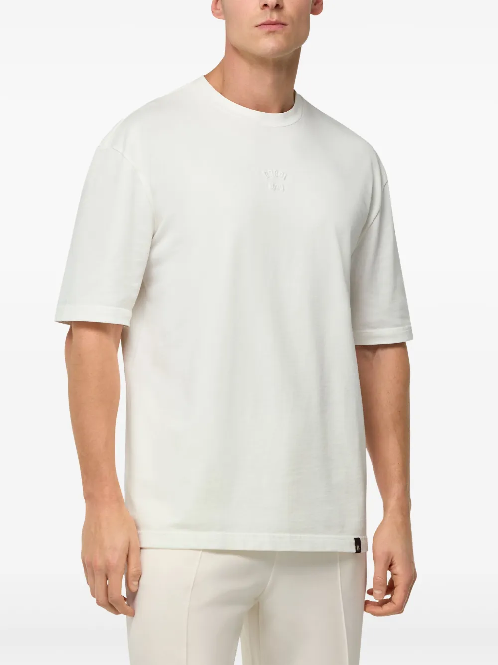 Boggi Milano Katoenen jersey T-shirt Wit