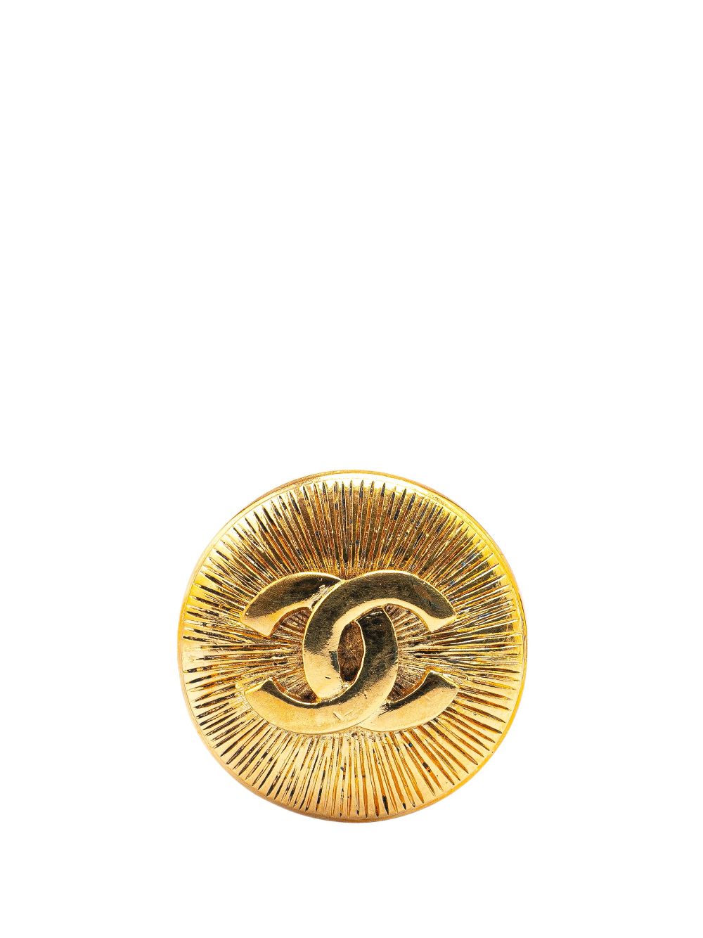 CHANEL Pre-Owned 1970-1980 Gold Plated CC Brooch costume brooch