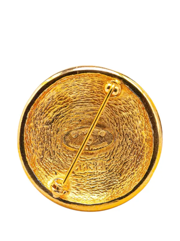 CHANEL Pre-Owned 1970-1980 Gold Plated CC Brooch Costume Brooch