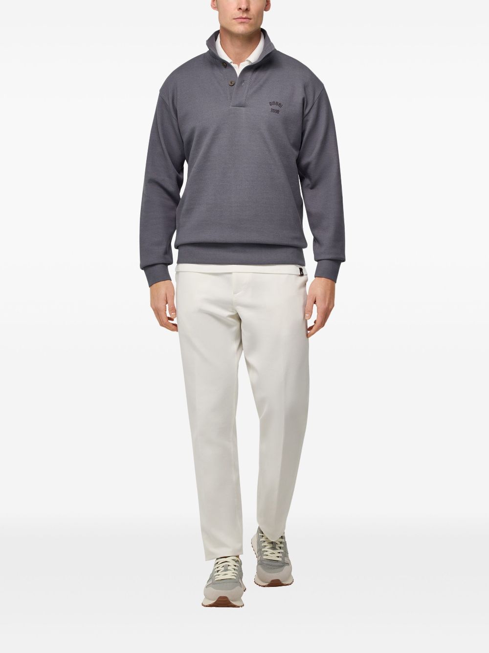 Boggi Milano polo-collar sweatshirt - Grey