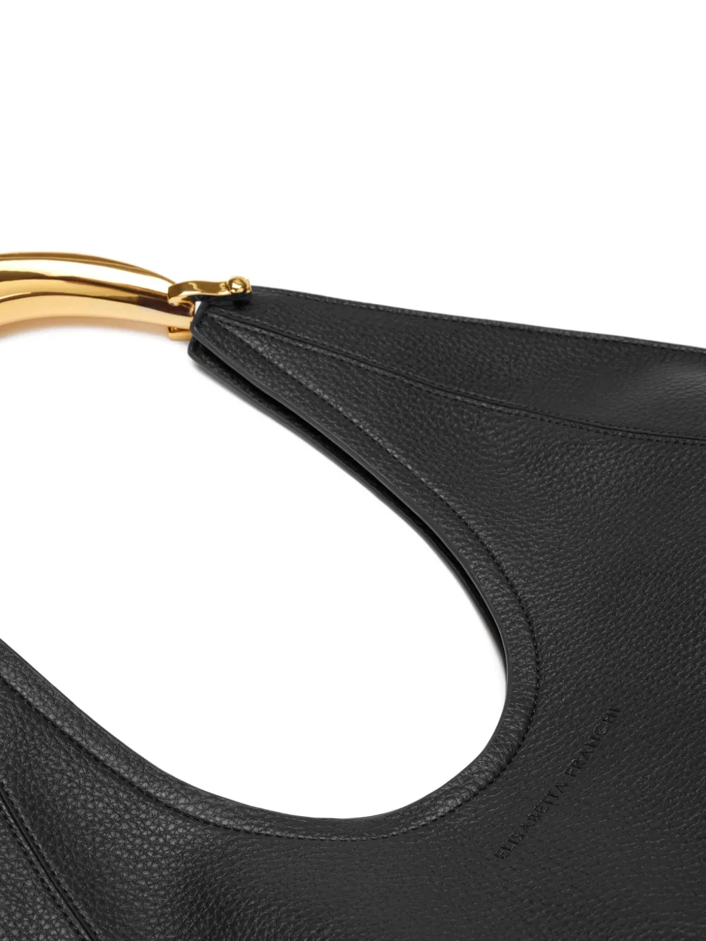 Elisabetta Franchi Leren hobo tas Zwart