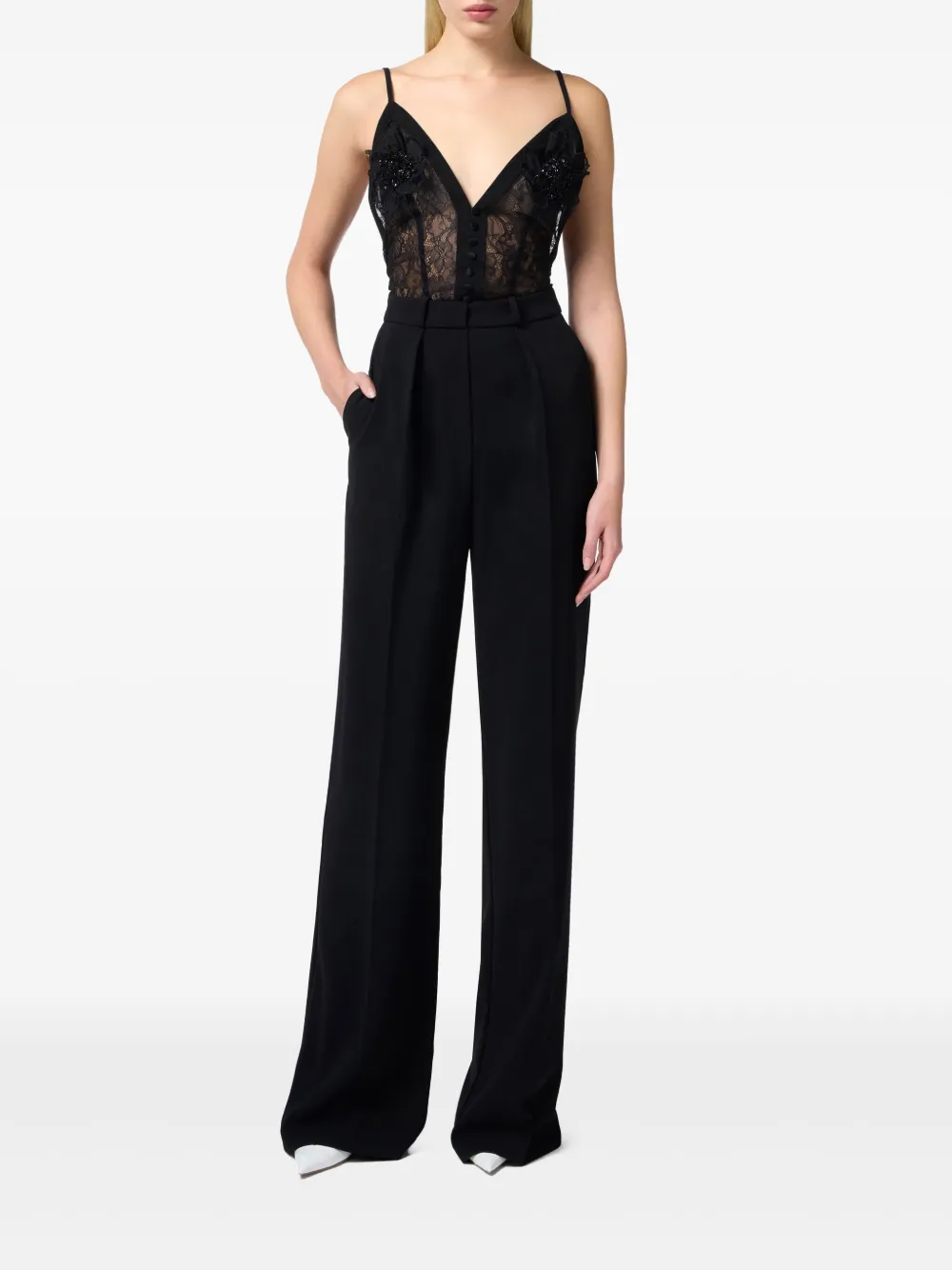 Elisabetta Franchi lightweight crêpe jumpsuit - Zwart