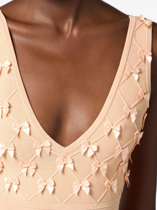 【ELISABETTA FRANCHI】リボンディテール フリル ドレス Elisabetta Franchi リボンディテール ドレス | ニュートラル