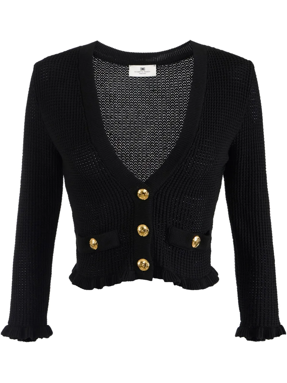 Elisabetta Franchi Vest met logo-knopen Zwart