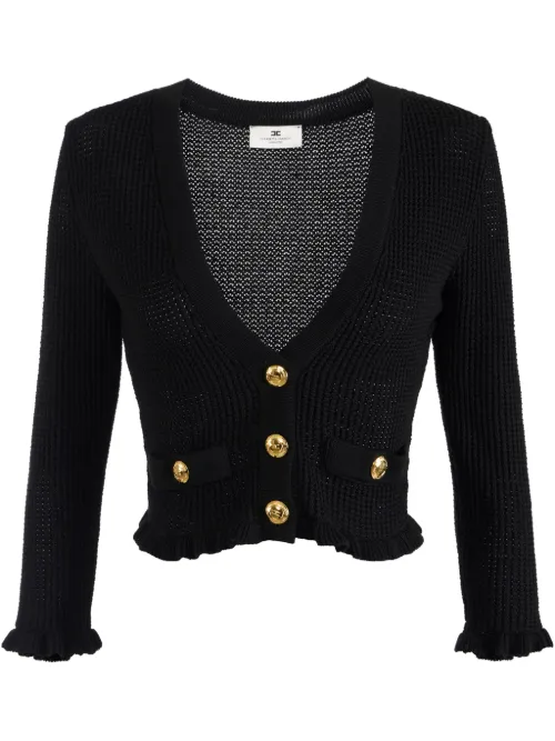 Cardigan à boutons à logo - Elisabetta Franchi - Modalova