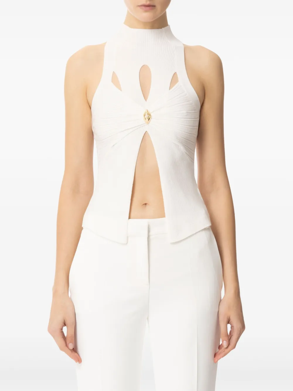 Elisabetta Franchi Uitgesneden tanktop - Wit