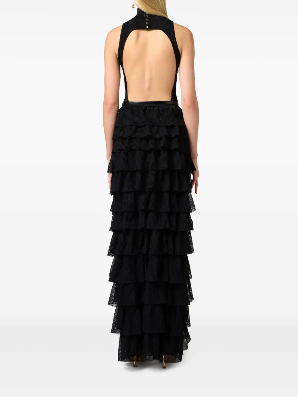 Elisabetta Franchi Jurk met ruches Zwart