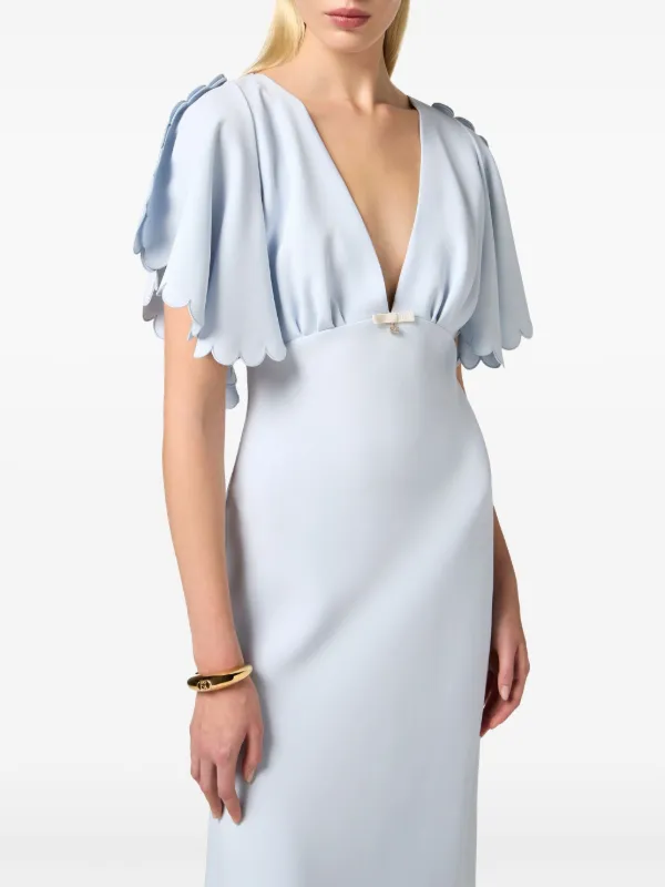 Elisabetta Franchi Crepe Midi Dress | Blue | FARFETCH