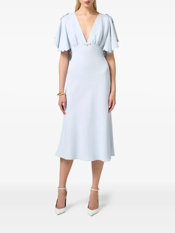 ワンピース ELISABETTA FRANCHI Women Mid Skirts ABR0551E2 DC8 Blue ELISABETTA FRANCHI Women's long blue dress in flowing jersey